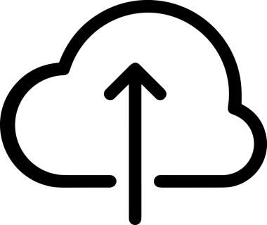 Siyah ve Beyaz Logo Simgesi PNG Biçimini Yükle. Web Sitesi Düğmesi, Mobil Uygulama Arayüzü, Dosya Aktarımı, Belge Paylaşımı, Bulut Depolama ve Veri Yedekleme için Minimalist Düz Tasarımlı Tek Renkli Ok Gönderme İşareti Grafiksel Elemanı