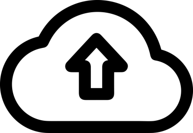 Siyah ve Beyaz Logo Simgesi PNG Biçimini Yükle. Web Sitesi Düğmesi, Mobil Uygulama Arayüzü, Dosya Aktarımı, Belge Paylaşımı, Bulut Depolama ve Veri Yedekleme için Minimalist Düz Tasarımlı Tek Renkli Ok Gönderme İşareti Grafiksel Elemanı