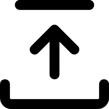 Siyah ve Beyaz Logo Simgesi PNG Biçimini Yükle. Web Sitesi Düğmesi, Mobil Uygulama Arayüzü, Dosya Aktarımı, Belge Paylaşımı, Bulut Depolama ve Veri Yedekleme için Minimalist Düz Tasarımlı Tek Renkli Ok Gönderme İşareti Grafiksel Elemanı