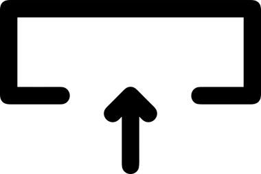 Siyah ve Beyaz Logo Simgesi PNG Biçimini Yükle. Web Sitesi Düğmesi, Mobil Uygulama Arayüzü, Dosya Aktarımı, Belge Paylaşımı, Bulut Depolama ve Veri Yedekleme için Minimalist Düz Tasarımlı Tek Renkli Ok Gönderme İşareti Grafiksel Elemanı