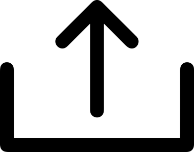 Siyah ve Beyaz Logo Simgesi PNG Biçimini Yükle. Web Sitesi Düğmesi, Mobil Uygulama Arayüzü, Dosya Aktarımı, Belge Paylaşımı, Bulut Depolama ve Veri Yedekleme için Minimalist Düz Tasarımlı Tek Renkli Ok Gönderme İşareti Grafiksel Elemanı