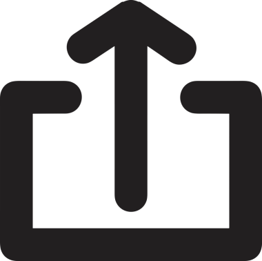 Siyah ve Beyaz Logo Simgesi PNG Biçimini Yükle. Web Sitesi Düğmesi, Mobil Uygulama Arayüzü, Dosya Aktarımı, Belge Paylaşımı, Bulut Depolama ve Veri Yedekleme için Minimalist Düz Tasarımlı Tek Renkli Ok Gönderme İşareti Grafiksel Elemanı