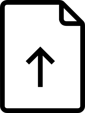 Siyah ve Beyaz Logo Simgesi PNG Biçimini Yükle. Web Sitesi Düğmesi, Mobil Uygulama Arayüzü, Dosya Aktarımı, Belge Paylaşımı, Bulut Depolama ve Veri Yedekleme için Minimalist Düz Tasarımlı Tek Renkli Ok Gönderme İşareti Grafiksel Elemanı