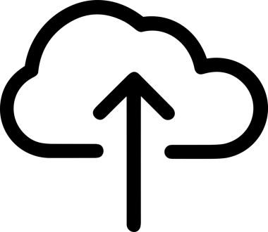 Siyah ve Beyaz Logo Simgesi PNG Biçimini Yükle. Web Sitesi Düğmesi, Mobil Uygulama Arayüzü, Dosya Aktarımı, Belge Paylaşımı, Bulut Depolama ve Veri Yedekleme için Minimalist Düz Tasarımlı Tek Renkli Ok Gönderme İşareti Grafiksel Elemanı