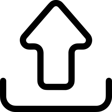 Siyah ve Beyaz Logo Simgesi PNG Biçimini Yükle. Web Sitesi Düğmesi, Mobil Uygulama Arayüzü, Dosya Aktarımı, Belge Paylaşımı, Bulut Depolama ve Veri Yedekleme için Minimalist Düz Tasarımlı Tek Renkli Ok Gönderme İşareti Grafiksel Elemanı