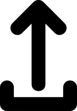 Siyah ve Beyaz Logo Simgesi PNG Biçimini Yükle. Web Sitesi Düğmesi, Mobil Uygulama Arayüzü, Dosya Aktarımı, Belge Paylaşımı, Bulut Depolama ve Veri Yedekleme için Minimalist Düz Tasarımlı Tek Renkli Ok Gönderme İşareti Grafiksel Elemanı