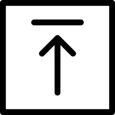 Siyah ve Beyaz Logo Simgesi PNG Biçimini Yükle. Web Sitesi Düğmesi, Mobil Uygulama Arayüzü, Dosya Aktarımı, Belge Paylaşımı, Bulut Depolama ve Veri Yedekleme için Minimalist Düz Tasarımlı Tek Renkli Ok Gönderme İşareti Grafiksel Elemanı