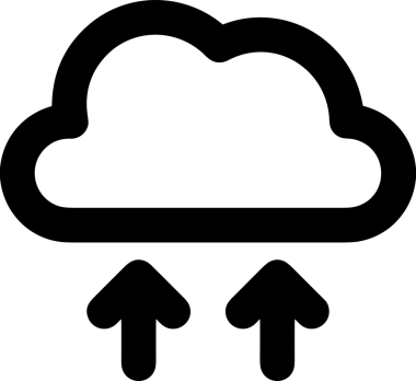 Siyah ve Beyaz Logo Simgesi PNG Biçimini Yükle. Web Sitesi Düğmesi, Mobil Uygulama Arayüzü, Dosya Aktarımı, Belge Paylaşımı, Bulut Depolama ve Veri Yedekleme için Minimalist Düz Tasarımlı Tek Renkli Ok Gönderme İşareti Grafiksel Elemanı