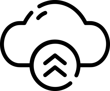 Siyah ve Beyaz Logo Simgesi PNG Biçimini Yükle. Web Sitesi Düğmesi, Mobil Uygulama Arayüzü, Dosya Aktarımı, Belge Paylaşımı, Bulut Depolama ve Veri Yedekleme için Minimalist Düz Tasarımlı Tek Renkli Ok Gönderme İşareti Grafiksel Elemanı