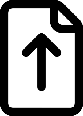 Siyah ve Beyaz Logo Simgesi PNG Biçimini Yükle. Web Sitesi Düğmesi, Mobil Uygulama Arayüzü, Dosya Aktarımı, Belge Paylaşımı, Bulut Depolama ve Veri Yedekleme için Minimalist Düz Tasarımlı Tek Renkli Ok Gönderme İşareti Grafiksel Elemanı