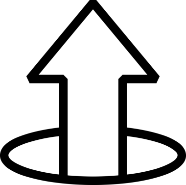 Siyah ve Beyaz Logo Simgesi PNG Biçimini Yükle. Web Sitesi Düğmesi, Mobil Uygulama Arayüzü, Dosya Aktarımı, Belge Paylaşımı, Bulut Depolama ve Veri Yedekleme için Minimalist Düz Tasarımlı Tek Renkli Ok Gönderme İşareti Grafiksel Elemanı