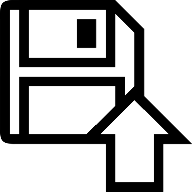 Siyah ve Beyaz Logo Simgesi PNG Biçimini Yükle. Web Sitesi Düğmesi, Mobil Uygulama Arayüzü, Dosya Aktarımı, Belge Paylaşımı, Bulut Depolama ve Veri Yedekleme için Minimalist Düz Tasarımlı Tek Renkli Ok Gönderme İşareti Grafiksel Elemanı