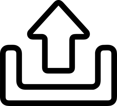 Siyah ve Beyaz Logo Simgesi PNG Biçimini Yükle. Web Sitesi Düğmesi, Mobil Uygulama Arayüzü, Dosya Aktarımı, Belge Paylaşımı, Bulut Depolama ve Veri Yedekleme için Minimalist Düz Tasarımlı Tek Renkli Ok Gönderme İşareti Grafiksel Elemanı