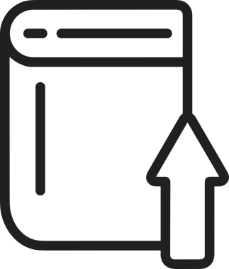 Siyah ve Beyaz Logo Simgesi PNG Biçimini Yükle. Web Sitesi Düğmesi, Mobil Uygulama Arayüzü, Dosya Aktarımı, Belge Paylaşımı, Bulut Depolama ve Veri Yedekleme için Minimalist Düz Tasarımlı Tek Renkli Ok Gönderme İşareti Grafiksel Elemanı