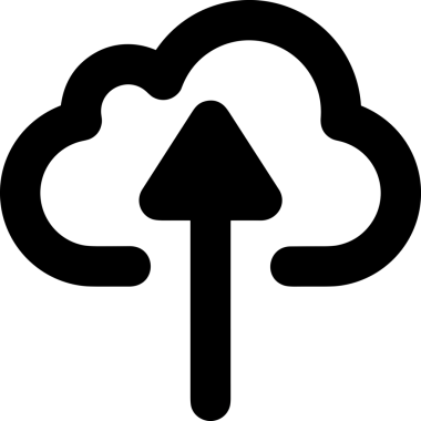 Siyah ve Beyaz Logo Simgesi PNG Biçimini Yükle. Web Sitesi Düğmesi, Mobil Uygulama Arayüzü, Dosya Aktarımı, Belge Paylaşımı, Bulut Depolama ve Veri Yedekleme için Minimalist Düz Tasarımlı Tek Renkli Ok Gönderme İşareti Grafiksel Elemanı