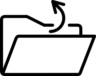 Siyah ve Beyaz Logo Simgesi PNG Biçimini Yükle. Web Sitesi Düğmesi, Mobil Uygulama Arayüzü, Dosya Aktarımı, Belge Paylaşımı, Bulut Depolama ve Veri Yedekleme için Minimalist Düz Tasarımlı Tek Renkli Ok Gönderme İşareti Grafiksel Elemanı