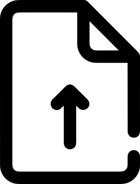 Siyah ve Beyaz Logo Simgesi PNG Biçimini Yükle. Web Sitesi Düğmesi, Mobil Uygulama Arayüzü, Dosya Aktarımı, Belge Paylaşımı, Bulut Depolama ve Veri Yedekleme için Minimalist Düz Tasarımlı Tek Renkli Ok Gönderme İşareti Grafiksel Elemanı