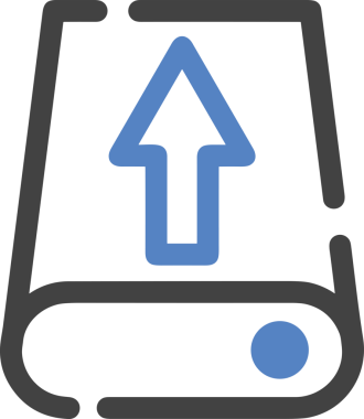 Siyah ve Beyaz Logo Simgesi PNG Biçimini Yükle. Web Sitesi Düğmesi, Mobil Uygulama Arayüzü, Dosya Aktarımı, Belge Paylaşımı, Bulut Depolama ve Veri Yedekleme için Minimalist Düz Tasarımlı Tek Renkli Ok Gönderme İşareti Grafiksel Elemanı