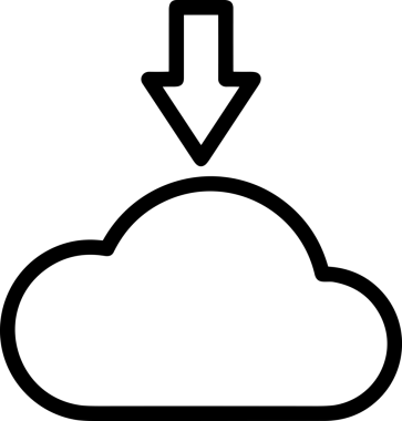 Siyah ve Beyaz Logo Simgesi PNG Biçimini Yükle. Web Sitesi Düğmesi, Mobil Uygulama Arayüzü, Dosya Aktarımı, Belge Paylaşımı, Bulut Depolama ve Veri Yedekleme için Minimalist Düz Tasarımlı Tek Renkli Ok Gönderme İşareti Grafiksel Elemanı