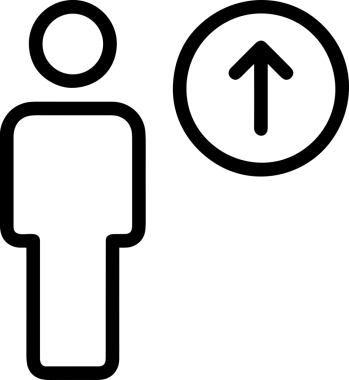 Siyah ve Beyaz Logo Simgesi PNG Biçimini Yükle. Web Sitesi Düğmesi, Mobil Uygulama Arayüzü, Dosya Aktarımı, Belge Paylaşımı, Bulut Depolama ve Veri Yedekleme için Minimalist Düz Tasarımlı Tek Renkli Ok Gönderme İşareti Grafiksel Elemanı