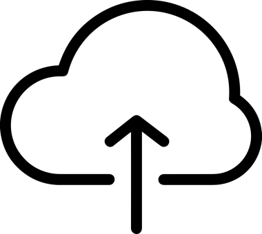 Siyah ve Beyaz Logo Simgesi PNG Biçimini Yükle. Web Sitesi Düğmesi, Mobil Uygulama Arayüzü, Dosya Aktarımı, Belge Paylaşımı, Bulut Depolama ve Veri Depolama için Minimalist Düz Tasarımlı Tek Renk Oku İşaretli Grafik Elemanı 
