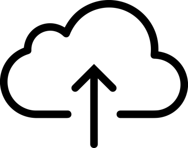 Siyah ve Beyaz Logo Simgesi PNG Biçimini Yükle. Web Sitesi Düğmesi, Mobil Uygulama Arayüzü, Dosya Aktarımı, Belge Paylaşımı, Bulut Depolama ve Veri Depolama için Minimalist Düz Tasarımlı Tek Renk Oku İşaretli Grafik Elemanı 