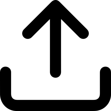 Siyah ve Beyaz Logo Simgesi PNG Biçimini Yükle. Web Sitesi Düğmesi, Mobil Uygulama Arayüzü, Dosya Aktarımı, Belge Paylaşımı, Bulut Depolama ve Veri Depolama için Minimalist Düz Tasarımlı Tek Renk Oku İşaretli Grafik Elemanı 