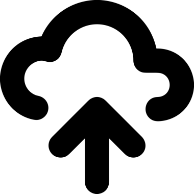 Siyah ve Beyaz Logo Simgesi PNG Biçimini Yükle. Web Sitesi Düğmesi, Mobil Uygulama Arayüzü, Dosya Aktarımı, Belge Paylaşımı, Bulut Depolama ve Veri Depolama için Minimalist Düz Tasarımlı Tek Renk Oku İşaretli Grafik Elemanı 