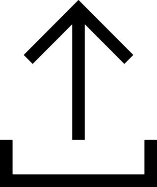 Siyah ve Beyaz Logo Simgesi PNG Biçimini Yükle. Web Sitesi Düğmesi, Mobil Uygulama Arayüzü, Dosya Aktarımı, Belge Paylaşımı, Bulut Depolama ve Veri Depolama için Minimalist Düz Tasarımlı Tek Renk Oku İşaretli Grafik Elemanı 