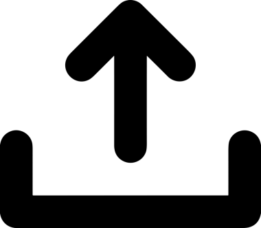 Siyah ve Beyaz Logo Simgesi PNG Biçimini Yükle. Web Sitesi Düğmesi, Mobil Uygulama Arayüzü, Dosya Aktarımı, Belge Paylaşımı, Bulut Depolama ve Veri Depolama için Minimalist Düz Tasarımlı Tek Renk Oku İşaretli Grafik Elemanı 