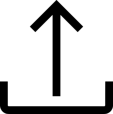 Siyah ve Beyaz Logo Simgesi PNG Biçimini Yükle. Web Sitesi Düğmesi, Mobil Uygulama Arayüzü, Dosya Aktarımı, Belge Paylaşımı, Bulut Depolama ve Veri Depolama için Minimalist Düz Tasarımlı Tek Renk Oku İşaretli Grafik Elemanı 