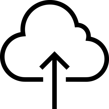 Siyah ve Beyaz Logo Simgesi PNG Biçimini Yükle. Web Sitesi Düğmesi, Mobil Uygulama Arayüzü, Dosya Aktarımı, Belge Paylaşımı, Bulut Depolama ve Veri Depolama için Minimalist Düz Tasarımlı Tek Renk Oku İşaretli Grafik Elemanı 