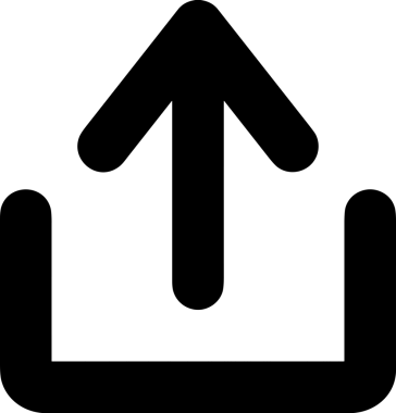 Siyah ve Beyaz Logo Simgesi PNG Biçimini Yükle. Web Sitesi Düğmesi, Mobil Uygulama Arayüzü, Dosya Aktarımı, Belge Paylaşımı, Bulut Depolama ve Veri Depolama için Minimalist Düz Tasarımlı Tek Renk Oku İşaretli Grafik Elemanı 