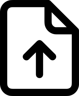 Siyah ve Beyaz Logo Simgesi PNG Biçimini Yükle. Web Sitesi Düğmesi, Mobil Uygulama Arayüzü, Dosya Aktarımı, Belge Paylaşımı, Bulut Depolama ve Veri Depolama için Minimalist Düz Tasarımlı Tek Renk Oku İşaretli Grafik Elemanı 