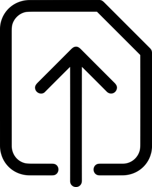 Siyah ve Beyaz Logo Simgesi PNG Biçimini Yükle. Web Sitesi Düğmesi, Mobil Uygulama Arayüzü, Dosya Aktarımı, Belge Paylaşımı, Bulut Depolama ve Veri Depolama için Minimalist Düz Tasarımlı Tek Renk Oku İşaretli Grafik Elemanı 