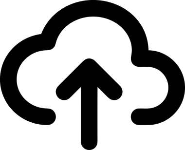 Siyah ve Beyaz Logo Simgesi PNG Biçimini Yükle. Web Sitesi Düğmesi, Mobil Uygulama Arayüzü, Dosya Aktarımı, Belge Paylaşımı, Bulut Depolama ve Veri Depolama için Minimalist Düz Tasarımlı Tek Renk Oku İşaretli Grafik Elemanı 