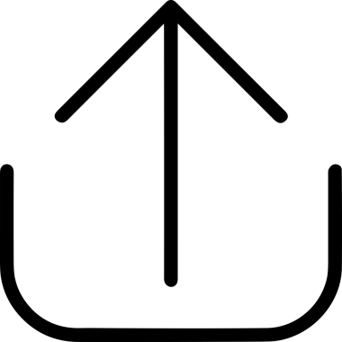 Siyah ve Beyaz Logo Simgesi PNG Biçimini Yükle. Web Sitesi Düğmesi, Mobil Uygulama Arayüzü, Dosya Aktarımı, Belge Paylaşımı, Bulut Depolama ve Veri Depolama için Minimalist Düz Tasarımlı Tek Renk Oku İşaretli Grafik Elemanı 