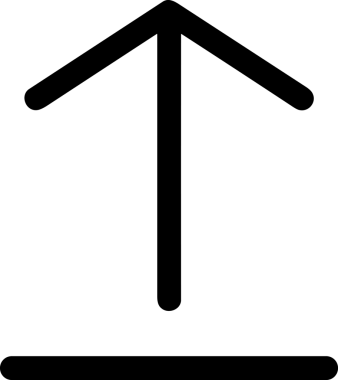 Siyah ve Beyaz Logo Simgesi PNG Biçimini Yükle. Web Sitesi Düğmesi, Mobil Uygulama Arayüzü, Dosya Aktarımı, Belge Paylaşımı, Bulut Depolama ve Veri Depolama için Minimalist Düz Tasarımlı Tek Renk Oku İşaretli Grafik Elemanı 