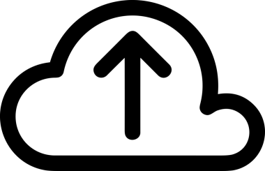 Siyah ve Beyaz Logo Simgesi PNG Biçimini Yükle. Web Sitesi Düğmesi, Mobil Uygulama Arayüzü, Dosya Aktarımı, Belge Paylaşımı, Bulut Depolama ve Veri Depolama için Minimalist Düz Tasarımlı Tek Renk Oku İşaretli Grafik Elemanı 