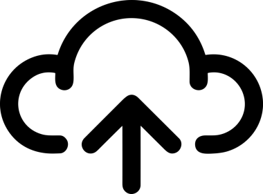 Siyah ve Beyaz Logo Simgesi PNG Biçimini Yükle. Web Sitesi Düğmesi, Mobil Uygulama Arayüzü, Dosya Aktarımı, Belge Paylaşımı, Bulut Depolama ve Veri Depolama için Minimalist Düz Tasarımlı Tek Renk Oku İşaretli Grafik Elemanı 