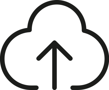 Siyah ve Beyaz Logo Simgesi PNG Biçimini Yükle. Web Sitesi Düğmesi, Mobil Uygulama Arayüzü, Dosya Aktarımı, Belge Paylaşımı, Bulut Depolama ve Veri Depolama için Minimalist Düz Tasarımlı Tek Renk Oku İşaretli Grafik Elemanı 