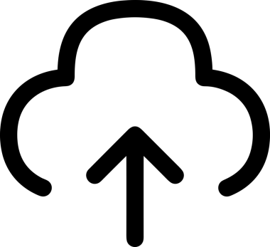 Siyah ve Beyaz Logo Simgesi PNG Biçimini Yükle. Web Sitesi Düğmesi, Mobil Uygulama Arayüzü, Dosya Aktarımı, Belge Paylaşımı, Bulut Depolama ve Veri Depolama için Minimalist Düz Tasarımlı Tek Renk Oku İşaretli Grafik Elemanı 