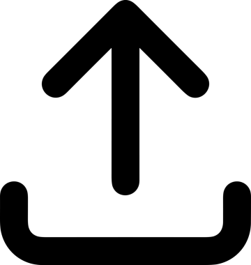 Siyah ve Beyaz Logo Simgesi PNG Biçimini Yükle. Web Sitesi Düğmesi, Mobil Uygulama Arayüzü, Dosya Aktarımı, Belge Paylaşımı, Bulut Depolama ve Veri Depolama için Minimalist Düz Tasarımlı Tek Renk Oku İşaretli Grafik Elemanı 