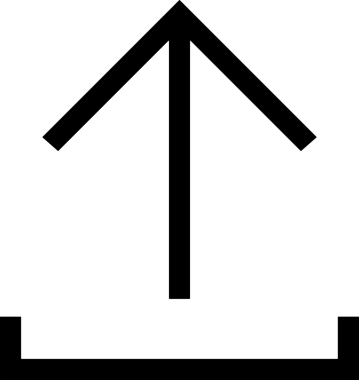 Siyah ve Beyaz Logo Simgesi PNG Biçimini Yükle. Web Sitesi Düğmesi, Mobil Uygulama Arayüzü, Dosya Aktarımı, Belge Paylaşımı, Bulut Depolama ve Veri Depolama için Minimalist Düz Tasarımlı Tek Renk Oku İşaretli Grafik Elemanı 