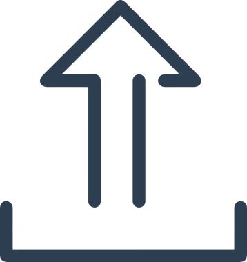 Siyah ve Beyaz Logo Simgesi PNG Biçimini Yükle. Web Sitesi Düğmesi, Mobil Uygulama Arayüzü, Dosya Aktarımı, Belge Paylaşımı, Bulut Depolama ve Veri Depolama için Minimalist Düz Tasarımlı Tek Renk Oku İşaretli Grafik Elemanı 