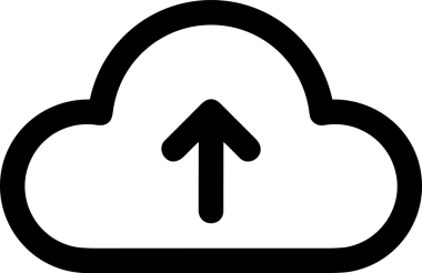 Siyah ve Beyaz Logo Simgesi PNG Biçimini Yükle. Web Sitesi Düğmesi, Mobil Uygulama Arayüzü, Dosya Aktarımı, Belge Paylaşımı, Bulut Depolama ve Veri Depolama için Minimalist Düz Tasarımlı Tek Renk Oku İşaretli Grafik Elemanı 