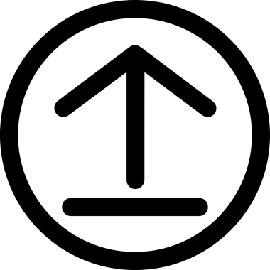 Siyah ve Beyaz Logo Simgesi PNG Biçimini Yükle. Web Sitesi Düğmesi, Mobil Uygulama Arayüzü, Dosya Aktarımı, Belge Paylaşımı, Bulut Depolama ve Veri Yedekleme için Minimalist Düz Tasarımlı Tek Renkli Ok Gönderme İşareti Grafiksel Elemanı