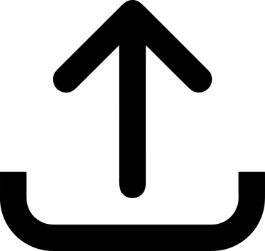 Siyah ve Beyaz Logo Simgesi PNG Biçimini Yükle. Web Sitesi Düğmesi, Mobil Uygulama Arayüzü, Dosya Aktarımı, Belge Paylaşımı, Bulut Depolama ve Veri Yedekleme için Minimalist Düz Tasarımlı Tek Renkli Ok Gönderme İşareti Grafiksel Elemanı