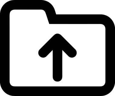 Siyah ve Beyaz Logo Simgesi PNG Biçimini Yükle. Web Sitesi Düğmesi, Mobil Uygulama Arayüzü, Dosya Aktarımı, Belge Paylaşımı, Bulut Depolama ve Veri Yedekleme için Minimalist Düz Tasarımlı Tek Renkli Ok Gönderme İşareti Grafiksel Elemanı