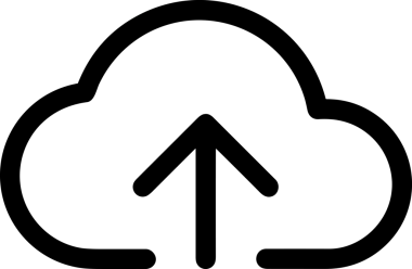 Siyah ve Beyaz Logo Simgesi PNG Biçimini Yükle. Web Sitesi Düğmesi, Mobil Uygulama Arayüzü, Dosya Aktarımı, Belge Paylaşımı, Bulut Depolama ve Veri Yedekleme için Minimalist Düz Tasarımlı Tek Renkli Ok Gönderme İşareti Grafiksel Elemanı